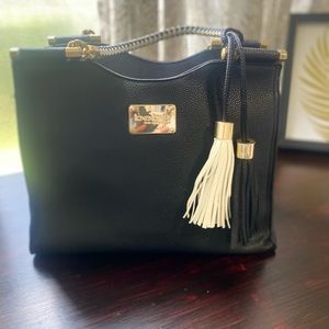 Bebe black & white handbag